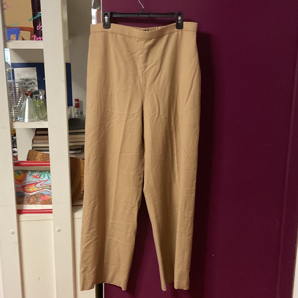 Theory Tan Wide Leg Pants